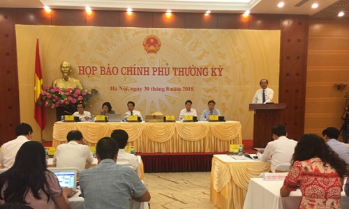 Họp báo Chính phủ thường kỳ tháng 8-2018